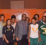 Geo with High School Women Basketball Team